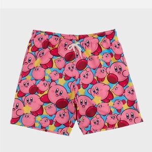 Colorful Kirby Print Swim Shorts - L - NWT